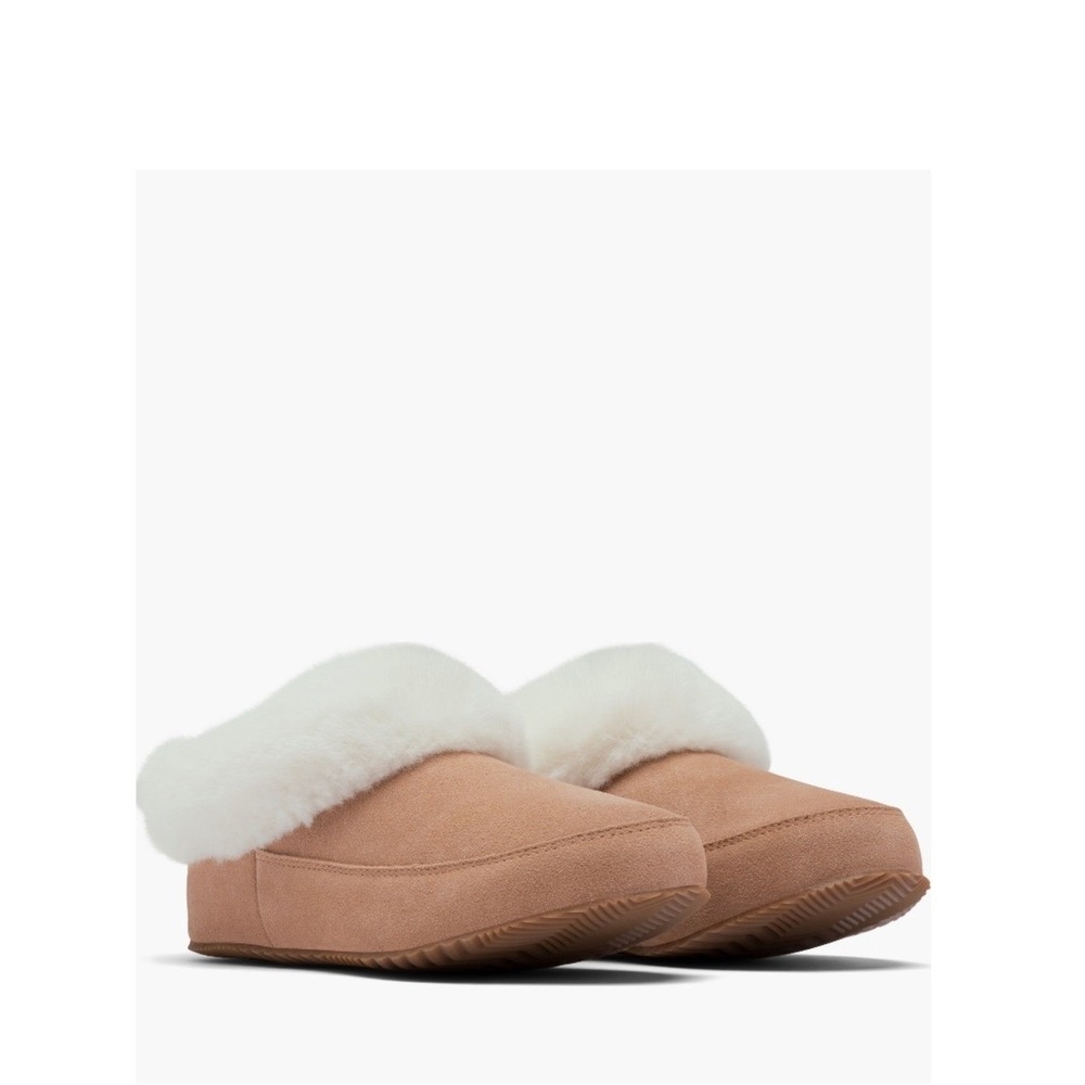SOREL Go Coffee Run Faux Fur Lined Slipper, Warm & Cozy, Tan, Size 8,‎ NWT